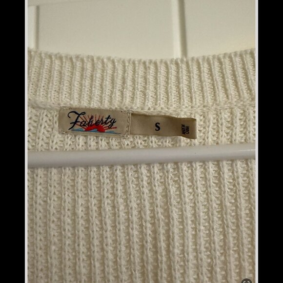 Faherty Miramar Linen Scoop Neck Tank in Egret | Size S - Picture 8 of 8